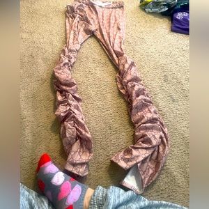 Stacked designer print leggings